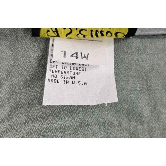 VTG AS Elliot Sage Short Sleeve Midi Dress Attached Tie Back Button Vest Sz 14 - Picture 4 of 5